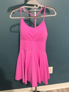 HALARA Hot Pink Strappy Mini Dress with Flared Skirt